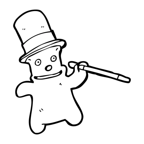 Cartoon teddybeer in top hat — Stockvector