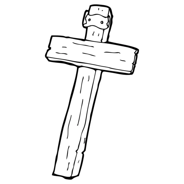 Holzkreuz-Karikatur — Stockvektor