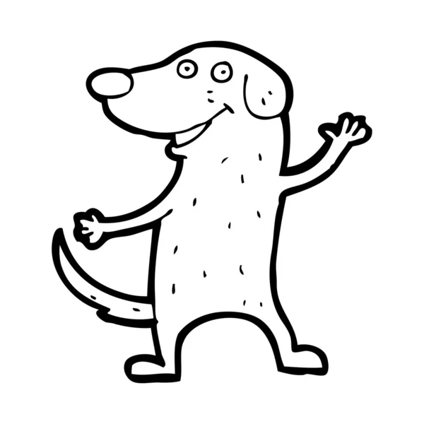 Happy disco dancing dog cartoon — Stock Vector