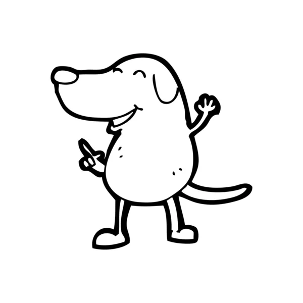 Gelukkig disco dansen hond cartoon — Stockvector