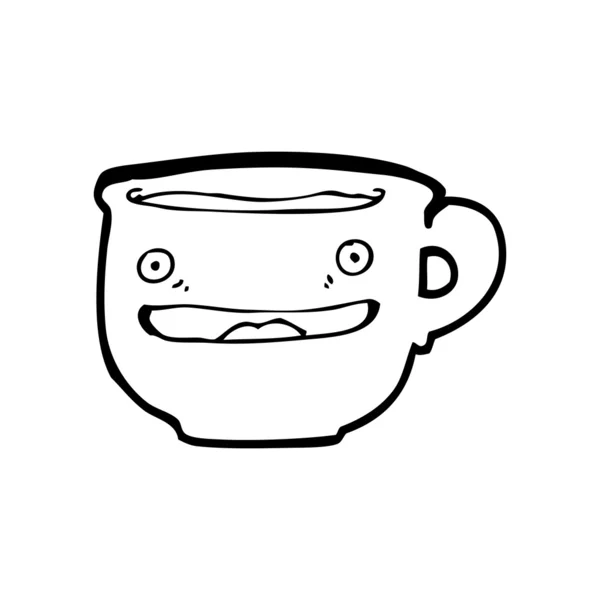 Grinning mug cartoon — Stock Vector