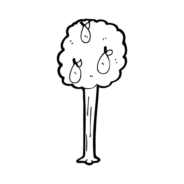 Dibujos animados de árbol de pera — Archivo Imágenes Vectoriales