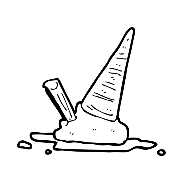 Zmrzlina padlých kreslený — Stockový vektor