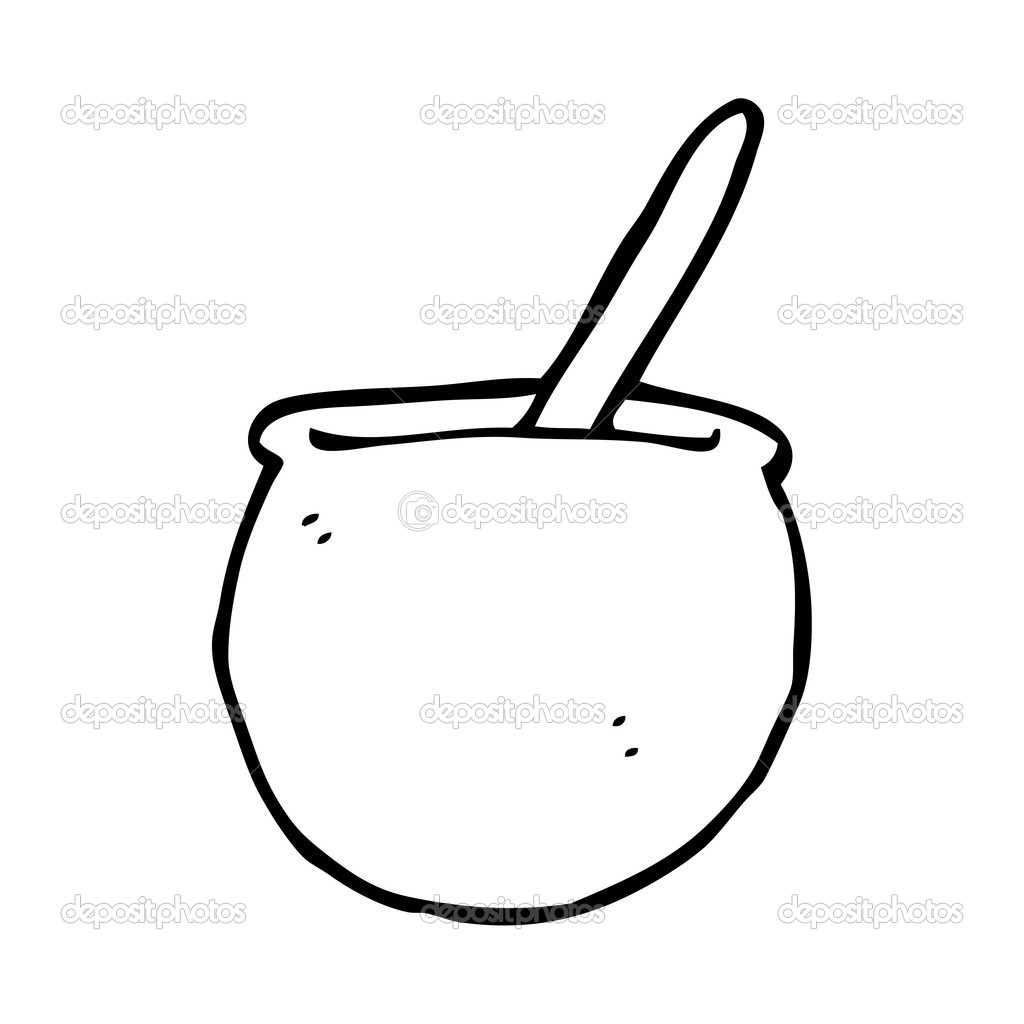 Ciotola di minestra dei cartoni animati — Vettoriale Stock