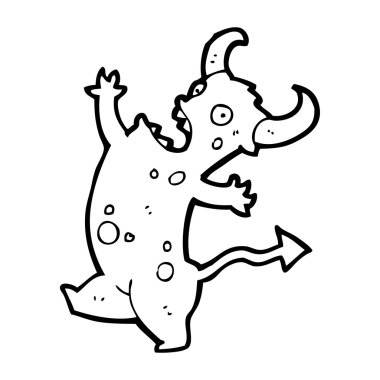 Şeytan karikatür çığlık çığlığa