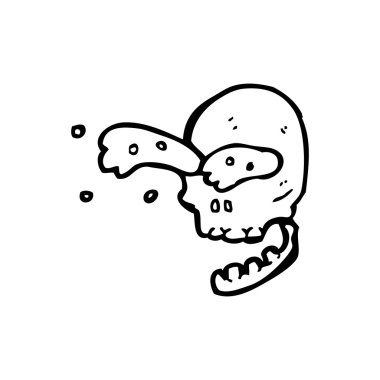 Brüt fışkırtma kafatası çizgi film