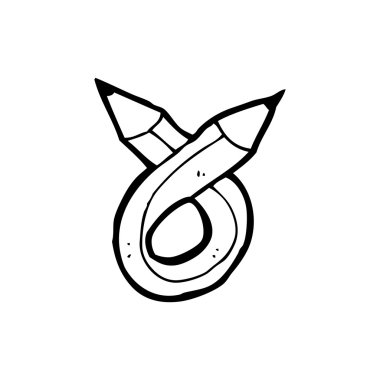 Çift eğik kalem karikatür sona erdi.