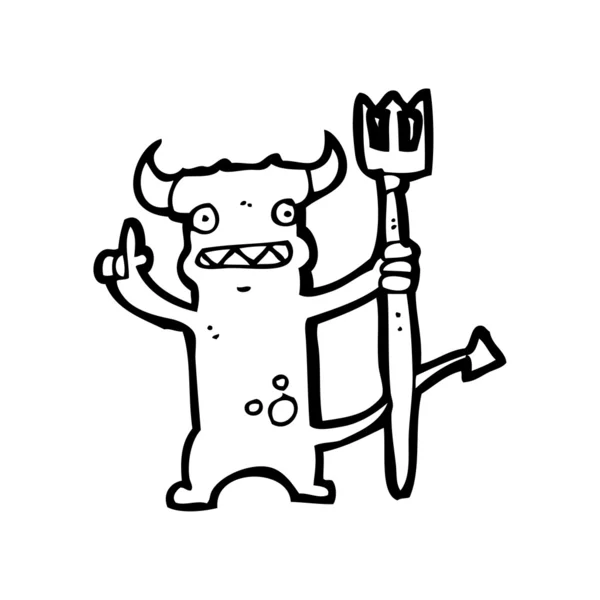 Devil with pitchfork cartoon — Stock Vector
