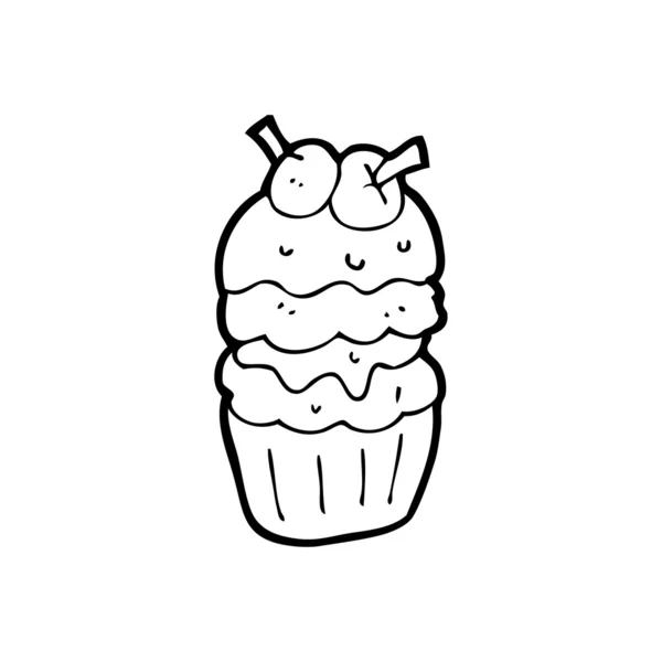 Enorme cupcake dibujos animados — Archivo Imágenes Vectoriales