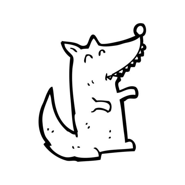 Happy little wolf cartoon — Stock Vector