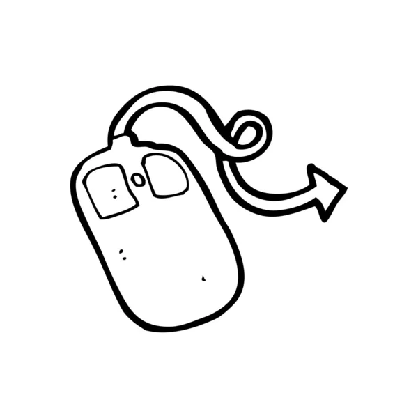 Dessin animé diabolique souris ordinateur — Image vectorielle