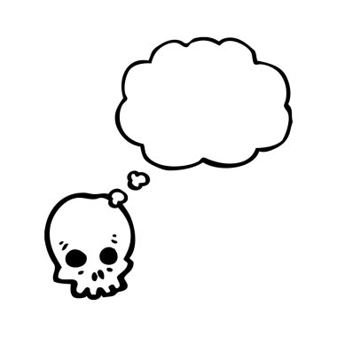 kafatası ile düşünce balonu