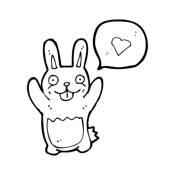 Funny rabbit in love — Stock Vector