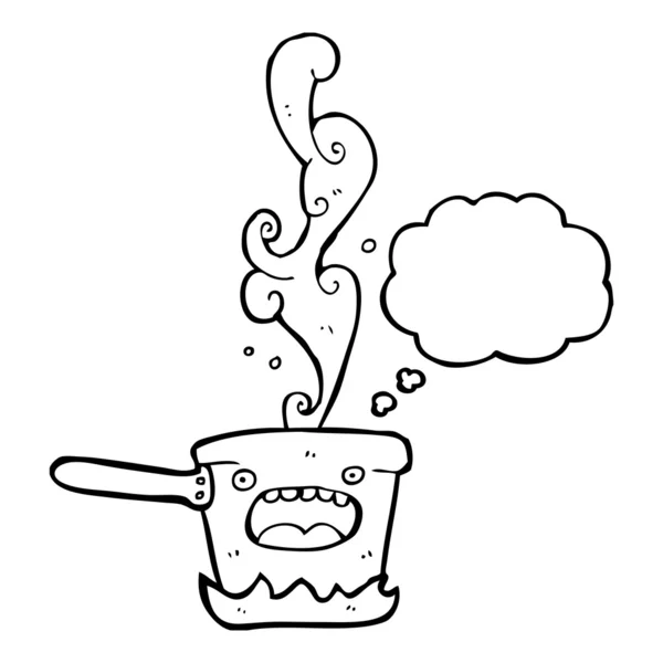 Cartone animato padella cucina calda — Vettoriale Stock