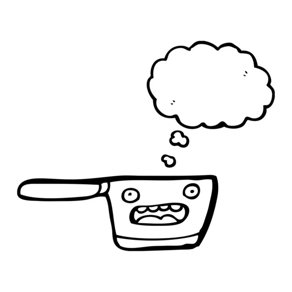 Kastrull tecknade med tankebubbla — Stock vektor