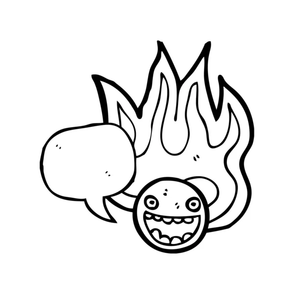 Cara de emoticon Fiery — Vetor de Stock