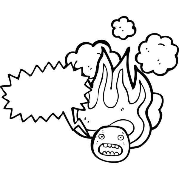 Flaming emoticon gezicht — Stockvector