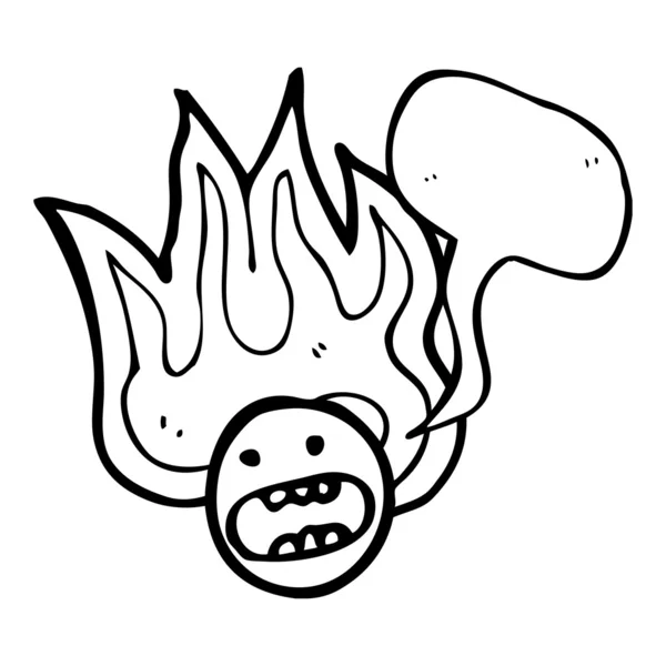 Fiery emoticon face — Stock Vector