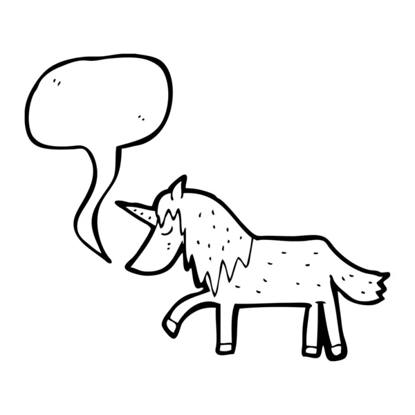 Unicorn met tekstballon — Stockvector