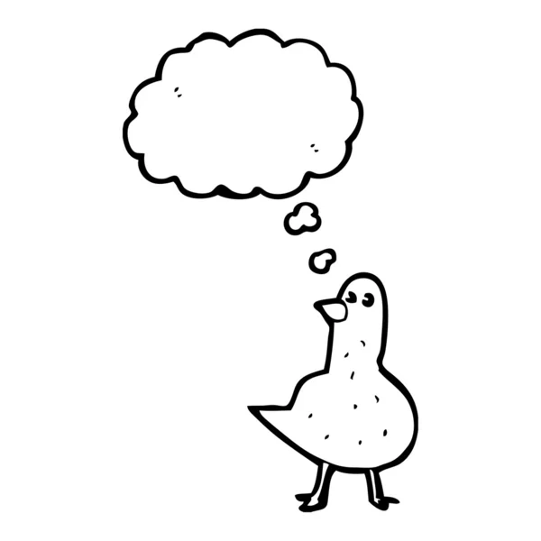 Pájaro con burbuja de pensamiento — Vector de stock