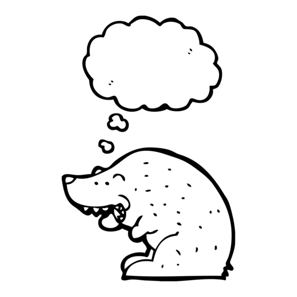 Medvěd s myšlenkou bublina — Stockový vektor