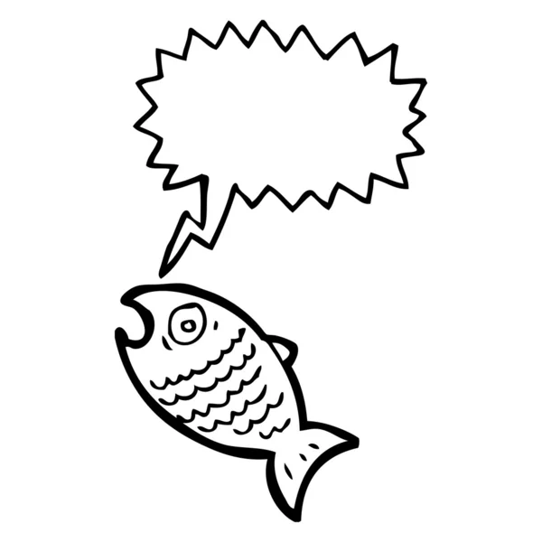 Pescado con burbuja del habla — Vector de stock