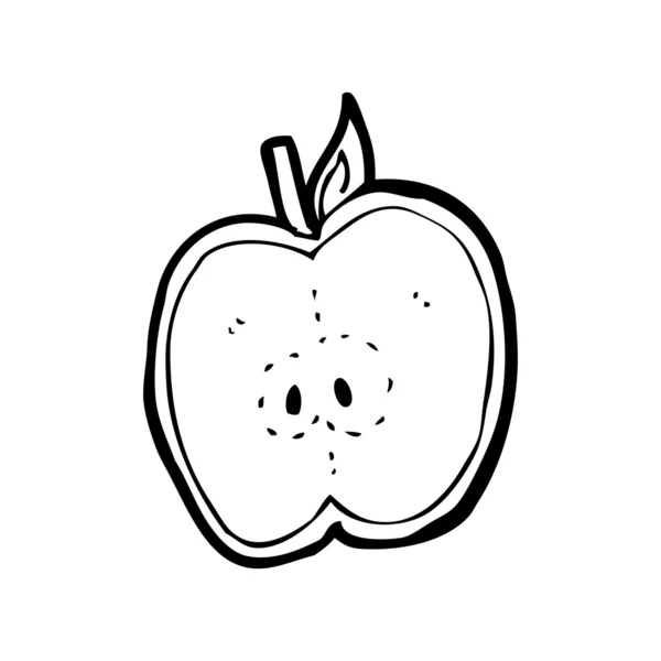 Gesneden apple cartoon — Stockvector
