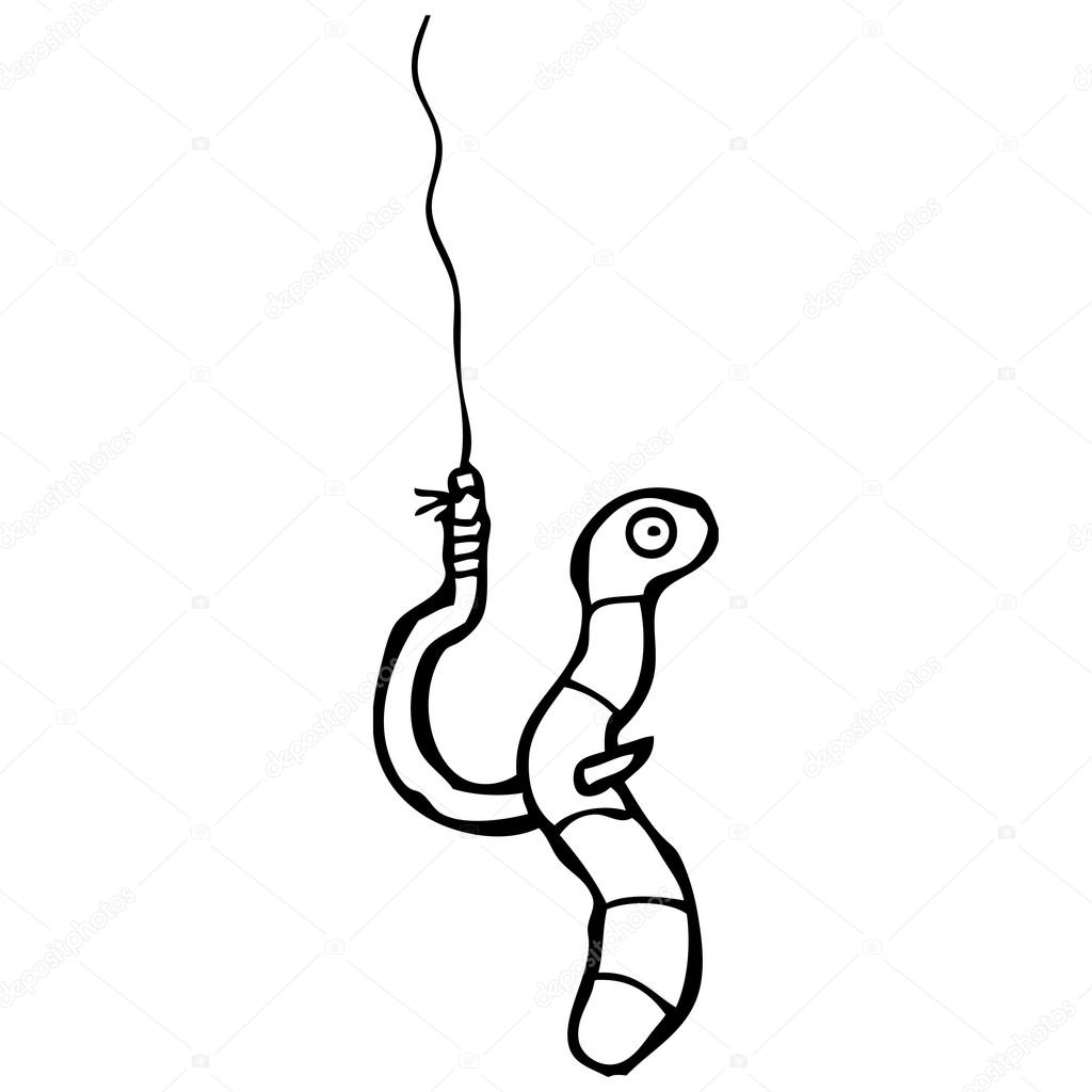 Worm on hook