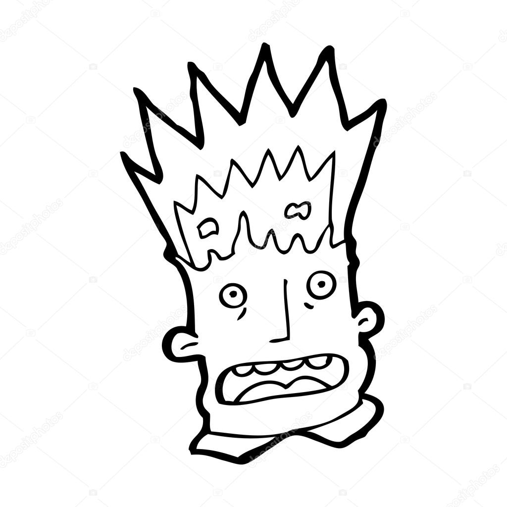 Vector, exploding head cartoon on a white background.