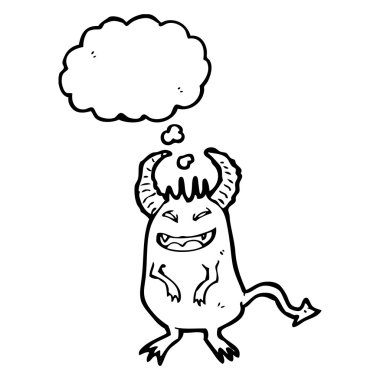 düşünce balonu ile küçük şeytan