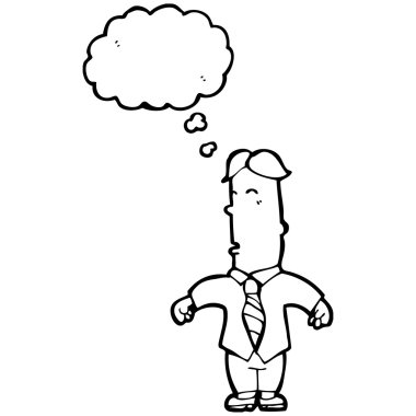 Düşünce kabarcığı olan adam