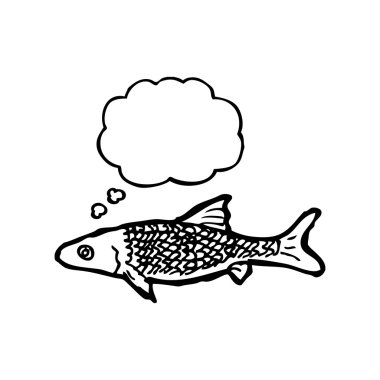 düşünce balonu ile balık