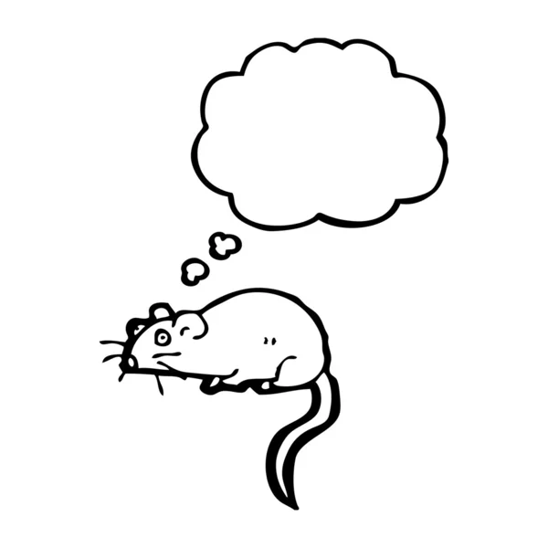 Ratón con burbuja de pensamiento — Vector de stock