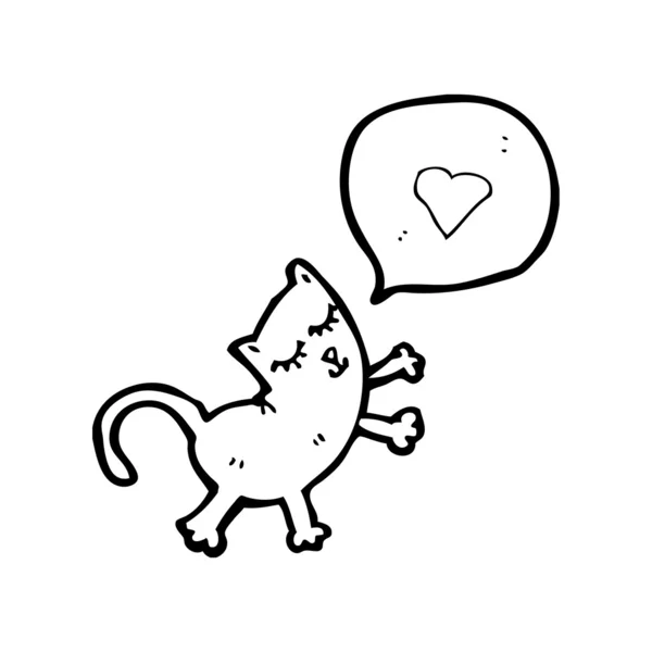 Gato con corazón de amor — Archivo Imágenes Vectoriales
