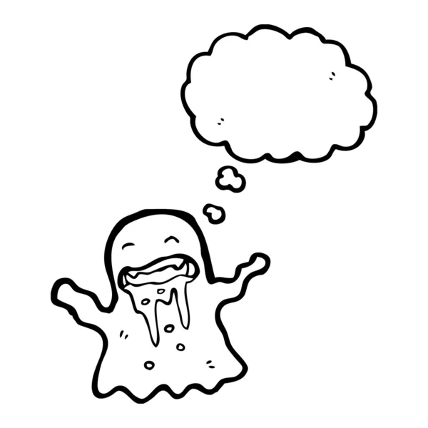 Halloween ghost with thought bubble — Stock Vector