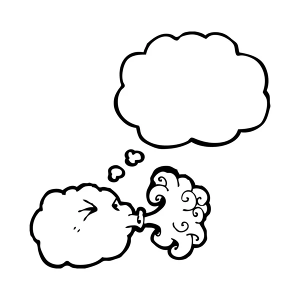 Chmura dmuchanie gale kreskówka — Wektor stockowy