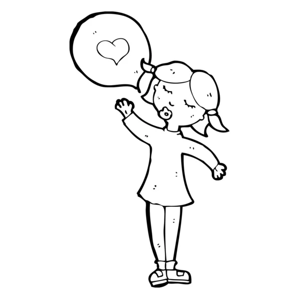 Cartoon vrouw verliefd — Stockvector