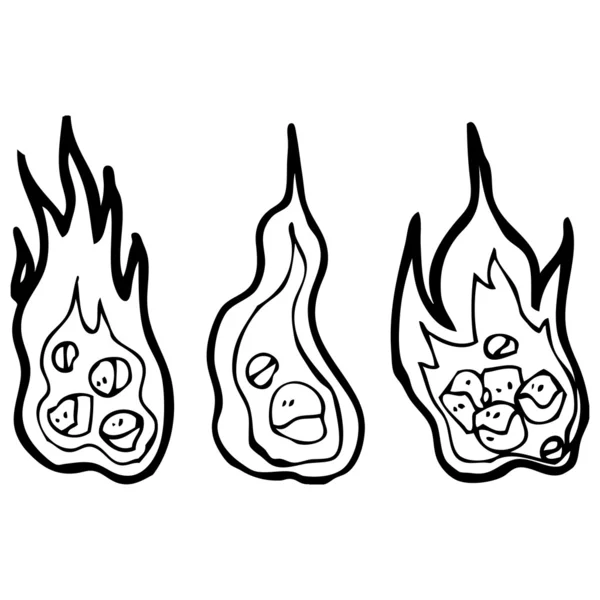 Boules de feu de bande dessinée — Image vectorielle