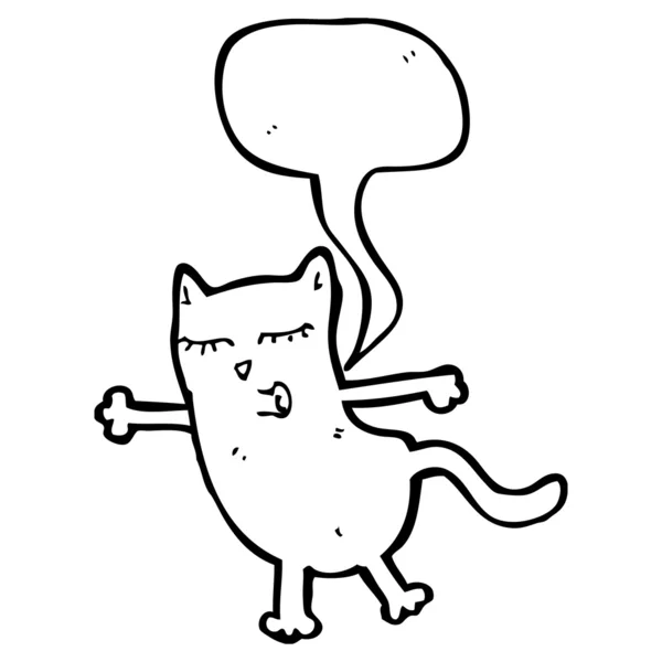 Gato con burbuja del habla — Vector de stock