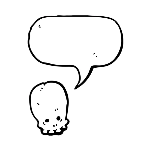 Calavera con burbuja del habla — Vector de stock