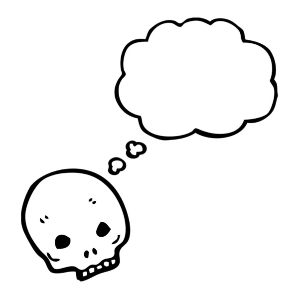 Calavera espeluznante con burbuja de pensamiento — Vector de stock