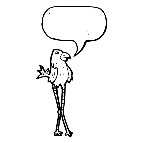 Pássaro de pernas longas engraçado — Vetor de Stock