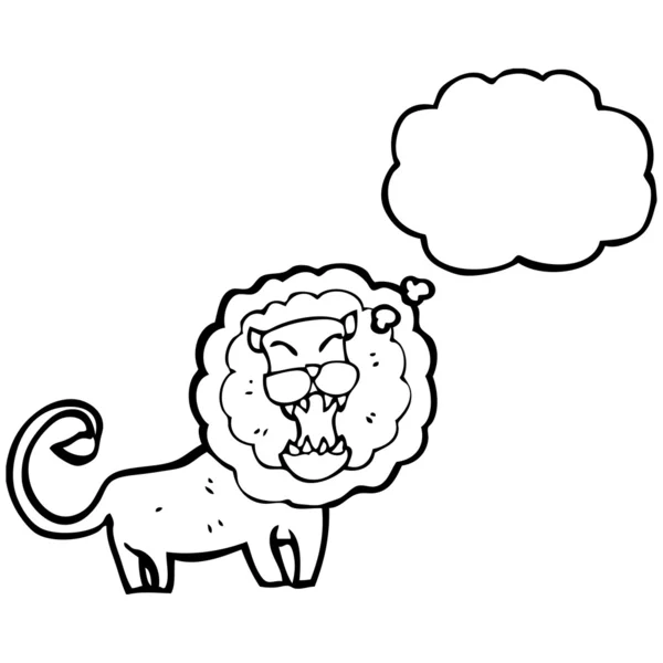 Lion with thought bubble — Stock Vector