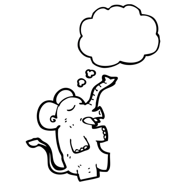 Gajah dengan gelembung pikiran - Stok Vektor