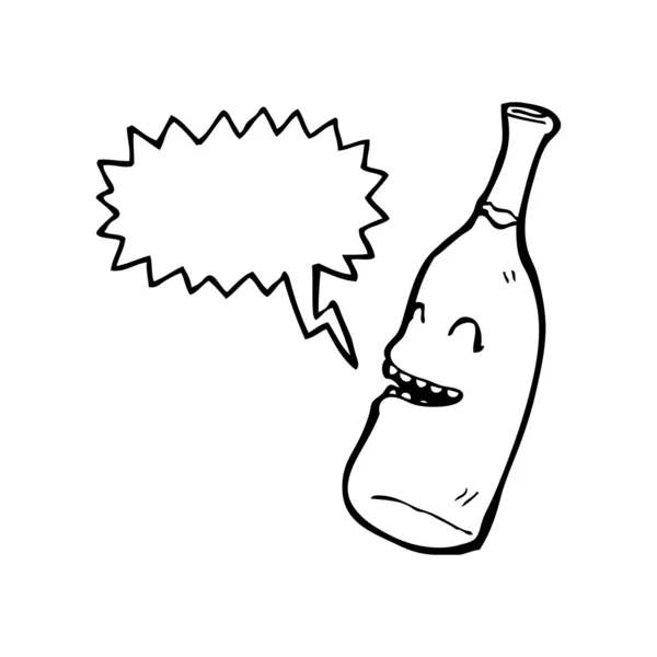 Riéndose botella de vino — Archivo Imágenes Vectoriales