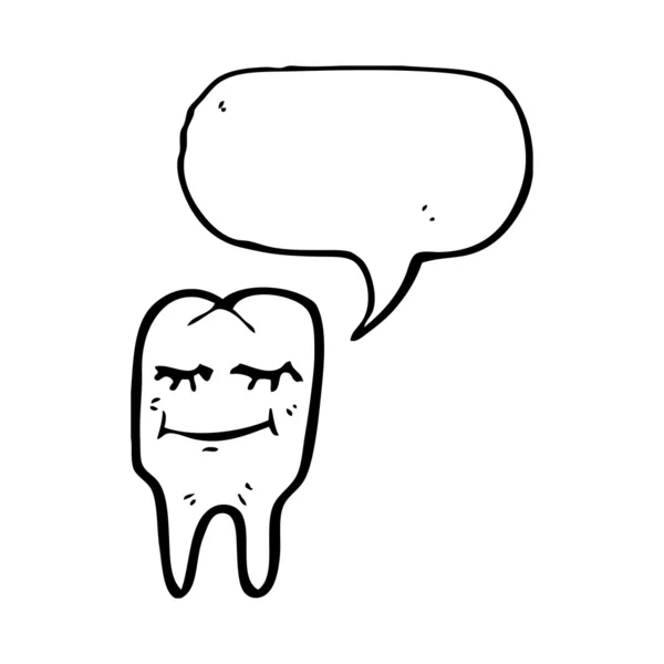 Konuşma balonu ile mutlu diş — Stok Vektör