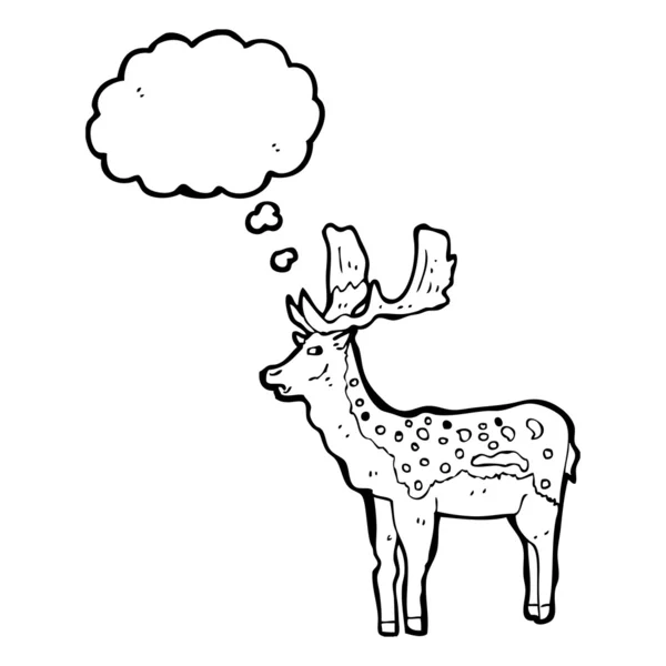 Deer with thought bubble — Stock Vector