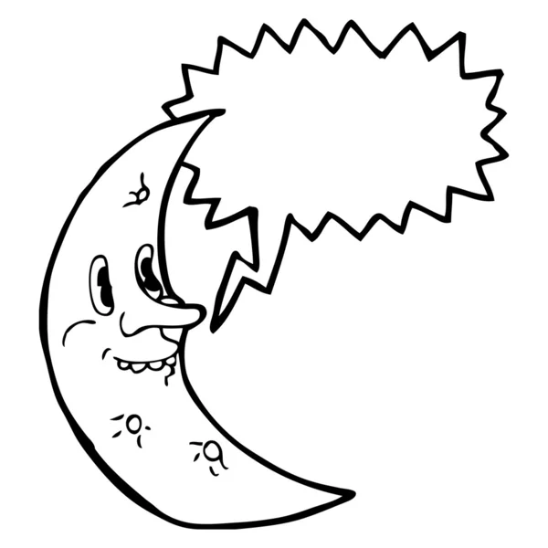 Funny retro crescent moon — Stock Vector
