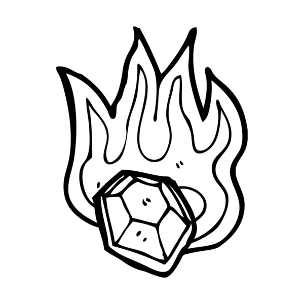 Magic flaming gem — Stock Vector