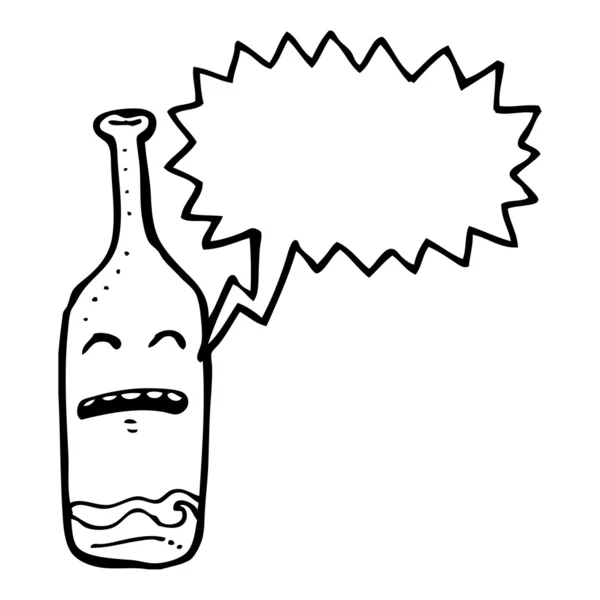Cartoon wijn fles — Stockvector